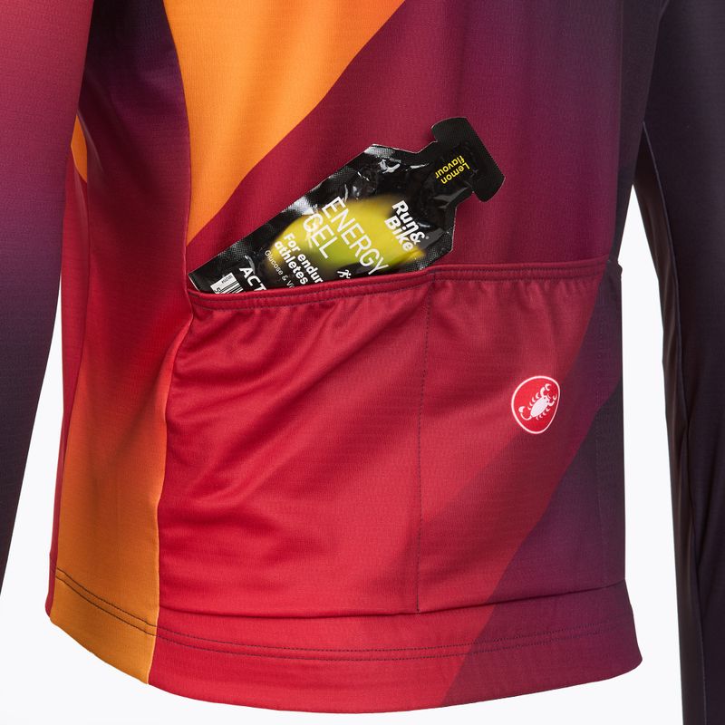 Castelli Amplify Thermal da uomo manica lunga da ciclismo dark night shade/rosso/arancio vivo 5