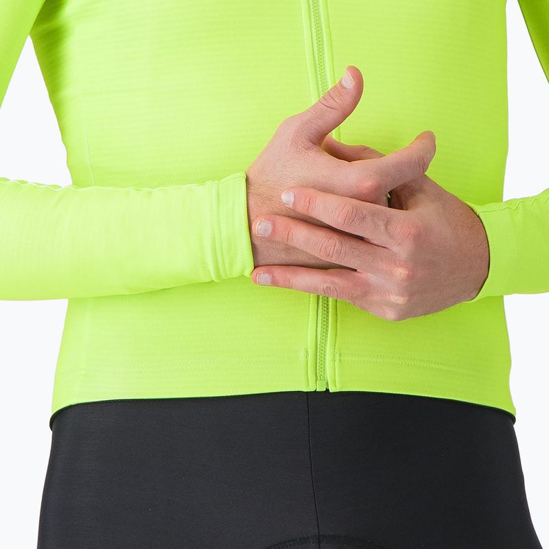 Castelli Puro 4 electric lime cycling longsleeve da uomo 5
