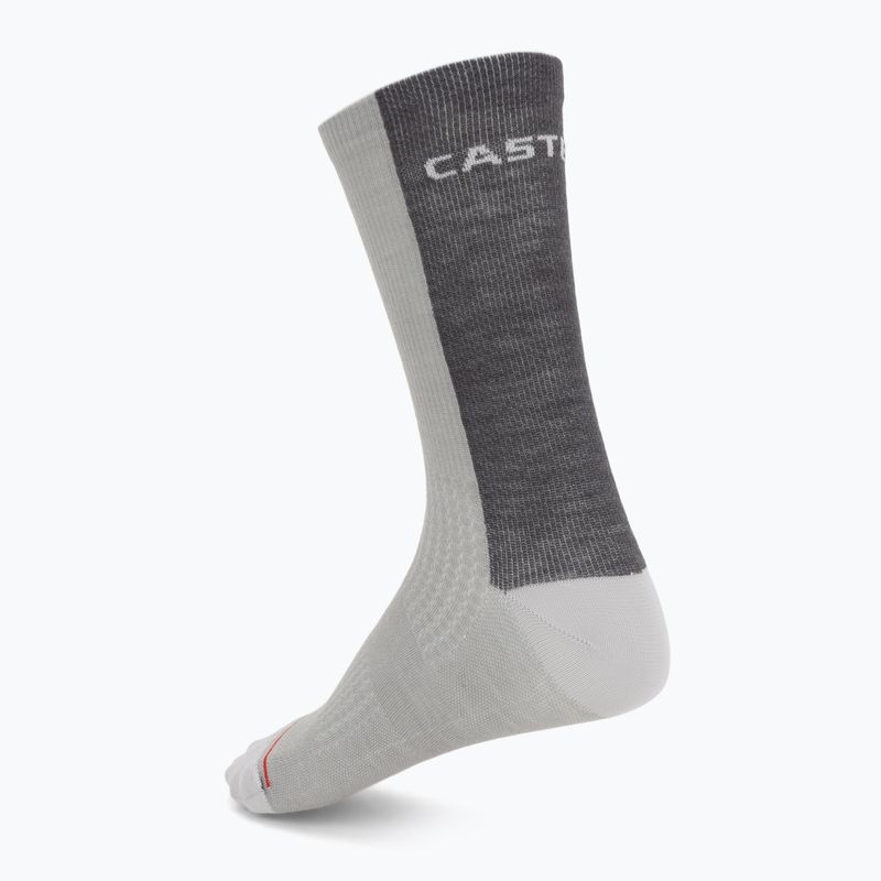 Calze da uomo Castelli Castelli Logo 18 Merino Sock silver gray/dark gray 2