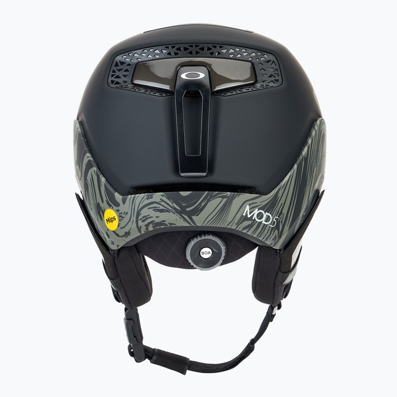 Casco da sci Oakley Mod5 nero opaco/scuro con turbinii a spazzola 3