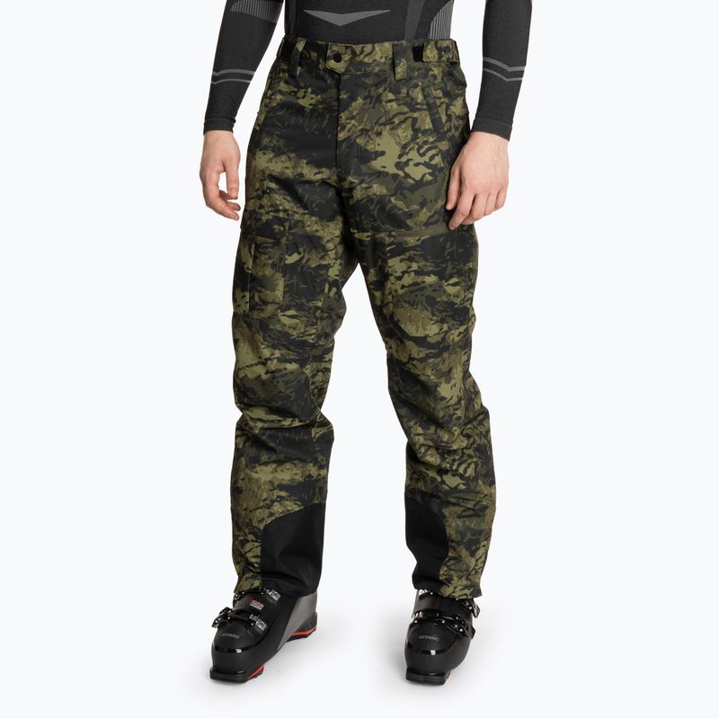 Pantaloni da sci Oakley Divisional Cargo Shell da uomo, verde mimetico tigrato