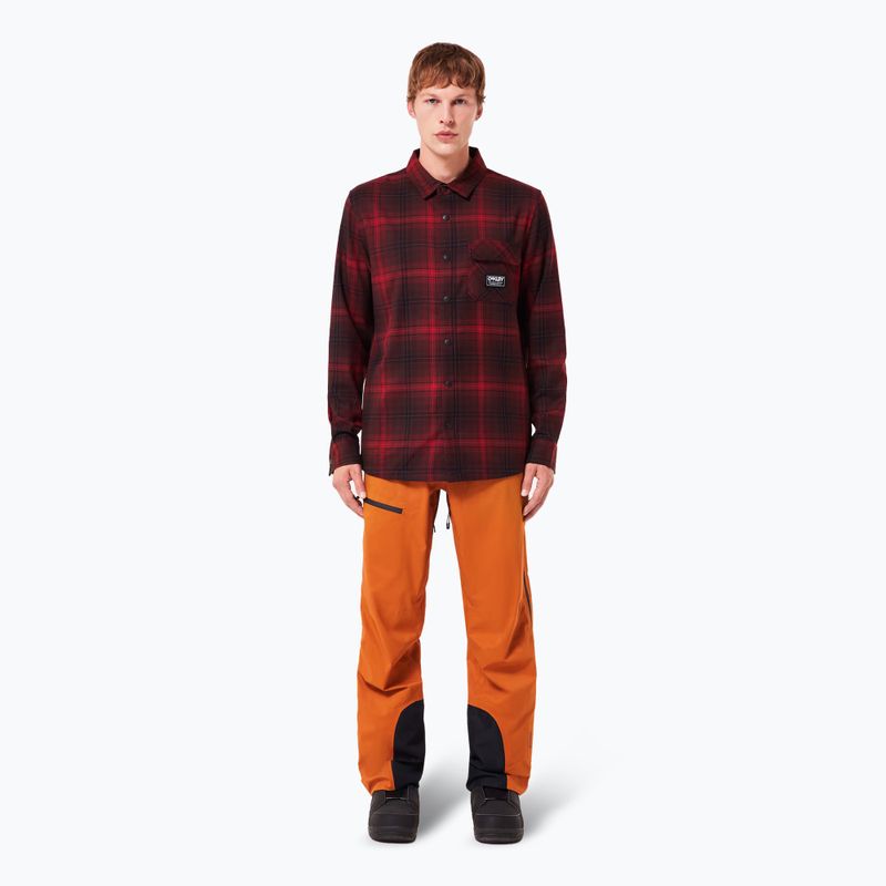 Camicia Oakley Butter Flannel da uomo a quadri nero/granata 2