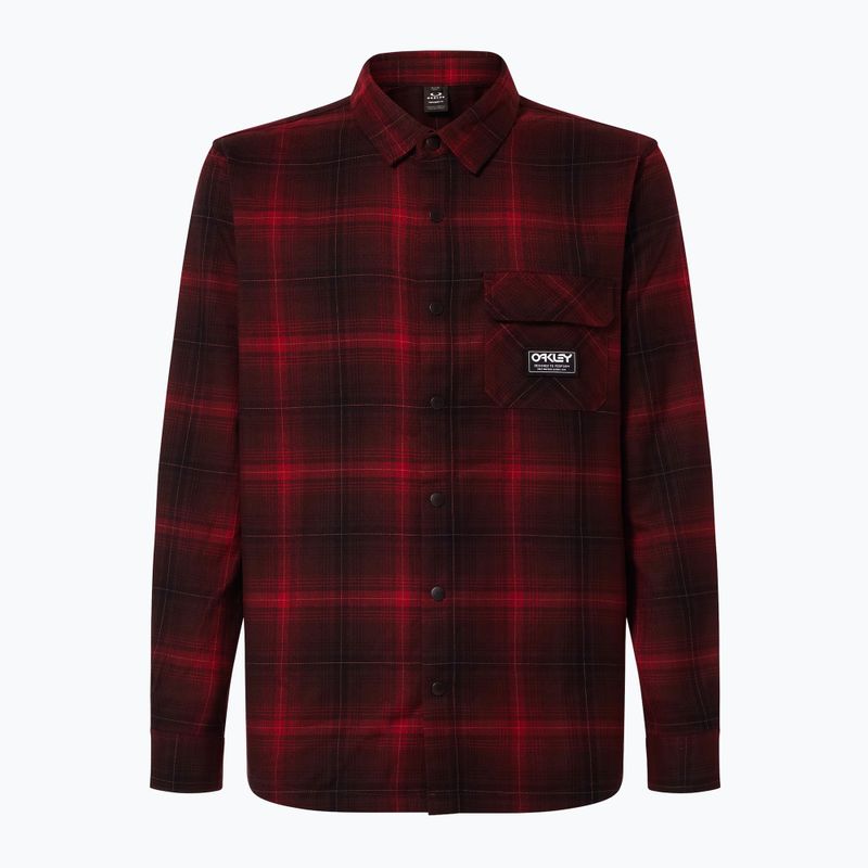 Camicia Oakley Butter Flannel da uomo a quadri nero/granata 5