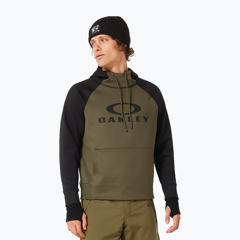 Felpa da snowboard da uomo Oakley Sierra DWR Fleece Hoody 2.0 army green