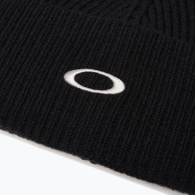 Berretto invernale Oakley Ellipse Ribbed Beanie blackout 3