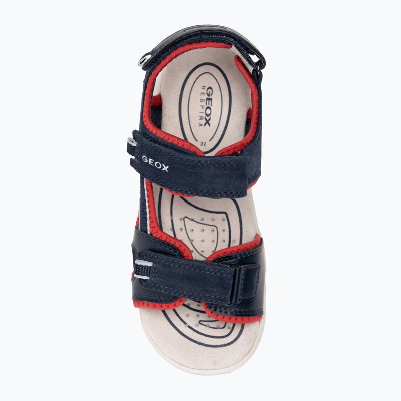 Geox Alben, sandali junior blu oceano/rosso 5