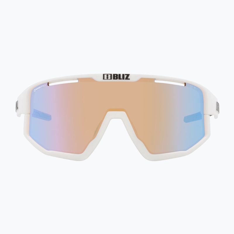 Occhiali da sole Bliz Fusion Nano Optics Nordic Light opaco bianco/corallo/ arancio con blu multi 2