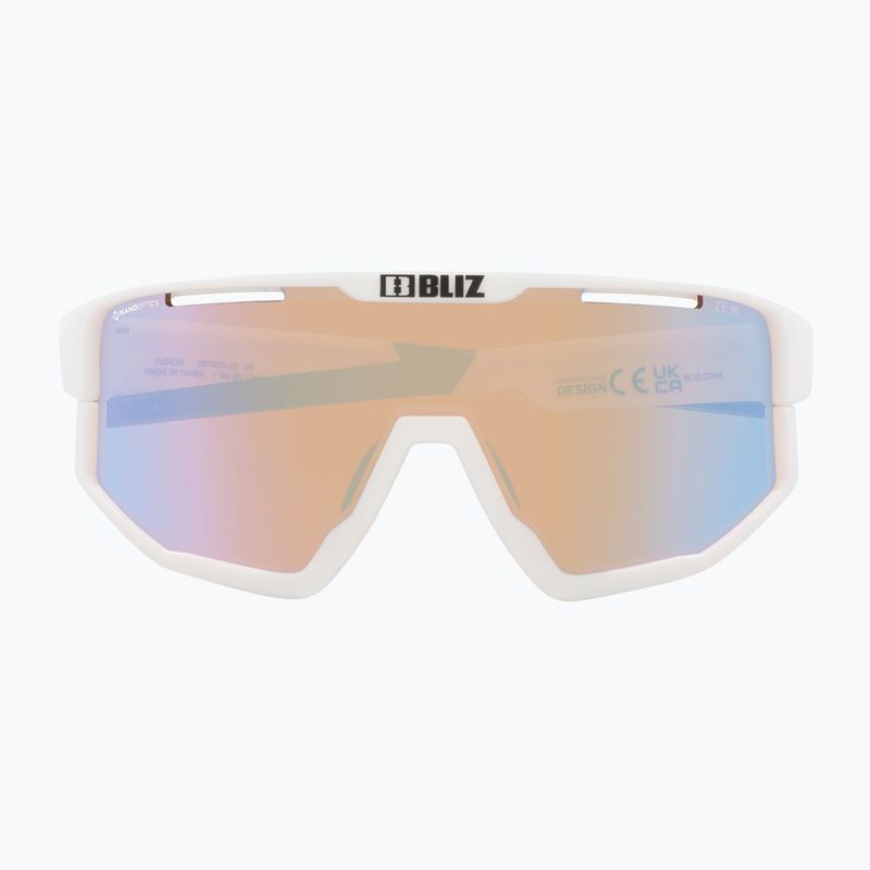 Occhiali da sole Bliz Fusion Nano Optics Nordic Light opaco bianco/corallo/ arancio con blu multi 3