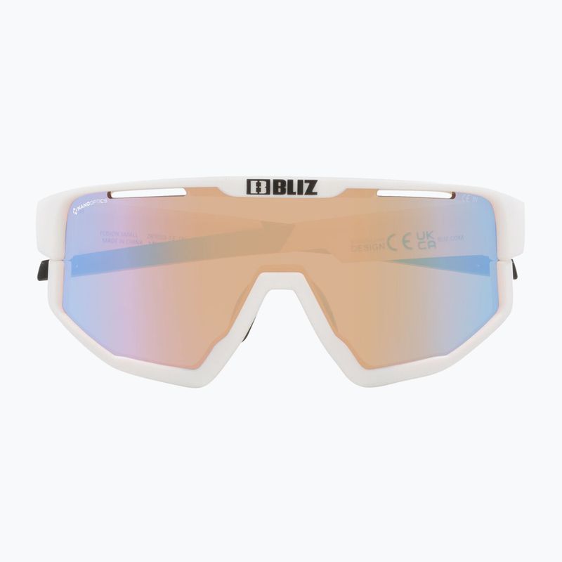 Occhiali da sole Bliz Fusion Small Nano Optics Nordic Light bianco opaco/corallo/blu arancione 3
