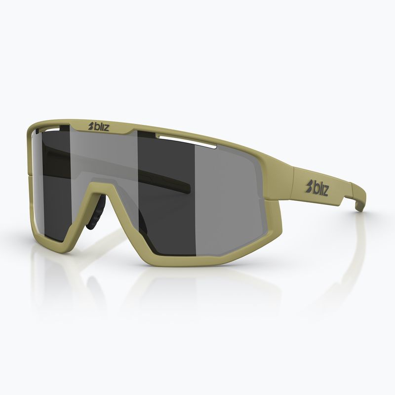 Occhiali da sole Bliz Fusion matte amber green/smoke silver mirror