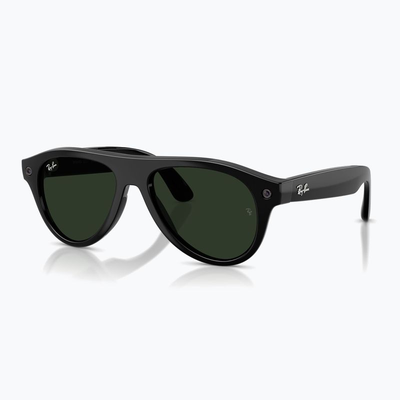 Occhiali con telecamera Ray-Ban Meta Aviator shiny black/trs g. green 8
