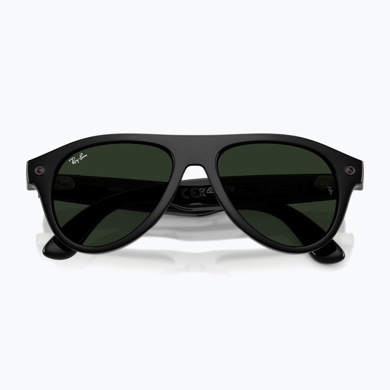 Occhiali con telecamera Ray-Ban Meta Aviator shiny black/trs g. green 9