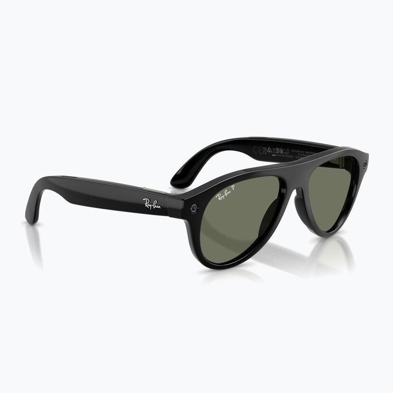 Occhiali con telecamera Ray-Ban Meta Aviator shiny black/g15 green polar 4
