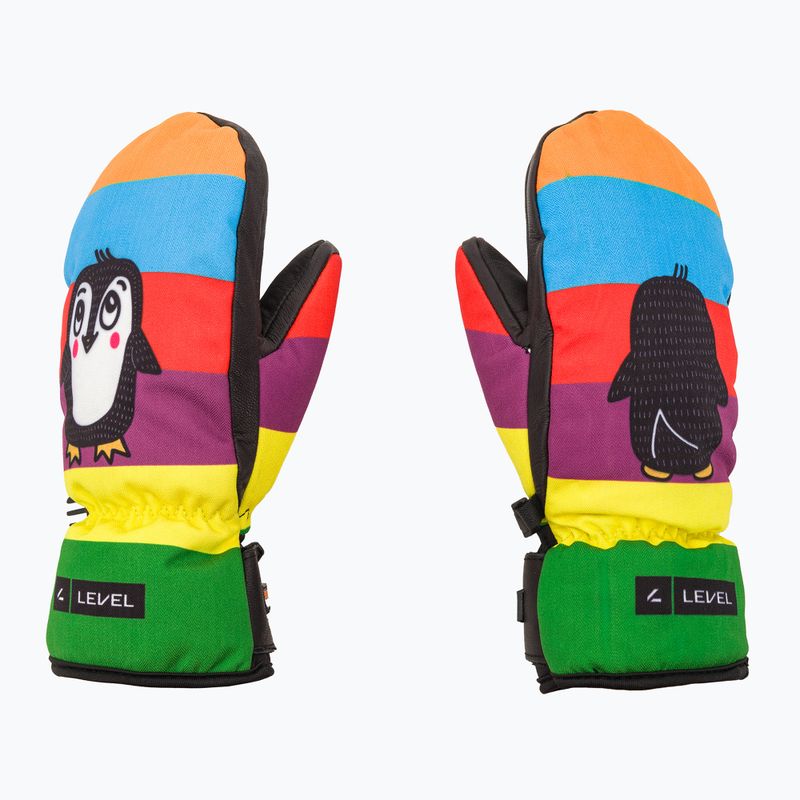 Level Vertigo Mitt Teen pk guanto da sci arcobaleno per bambini 3
