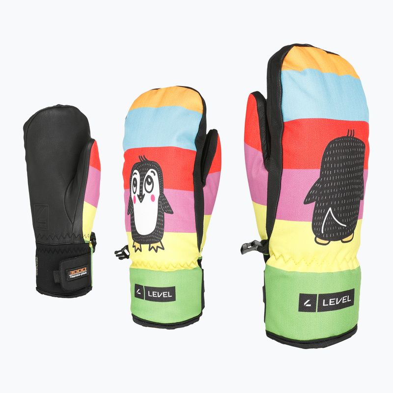 Level Vertigo Mitt Teen pk guanto da sci arcobaleno per bambini 7