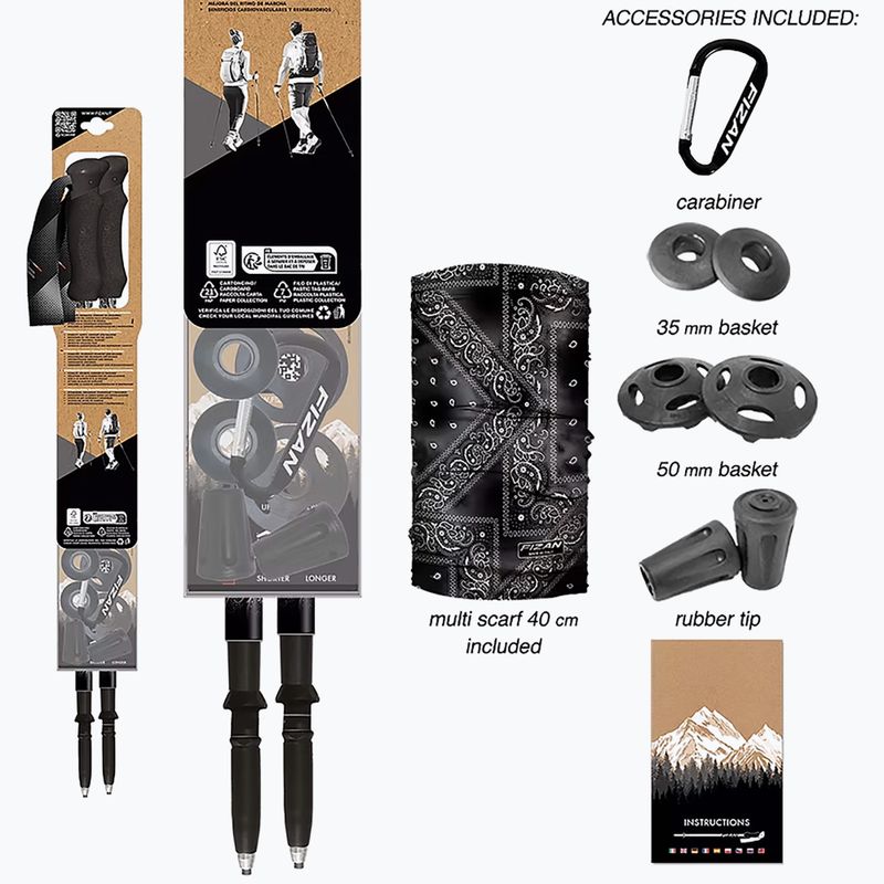 Bastoncini da trekking Fizan Compact MS nero 4