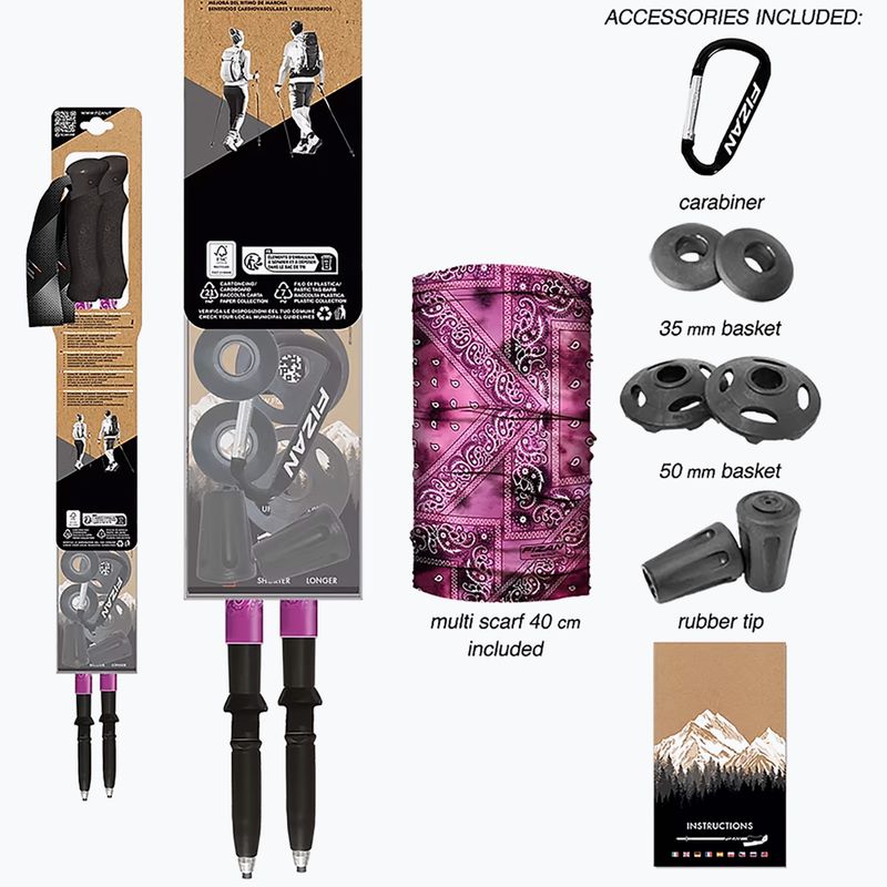 Bastoncini da trekking Fizan Compact MS magenta 4