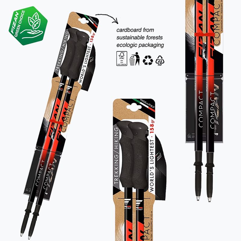Bastoncini da trekking Fizan Compact rossi 3
