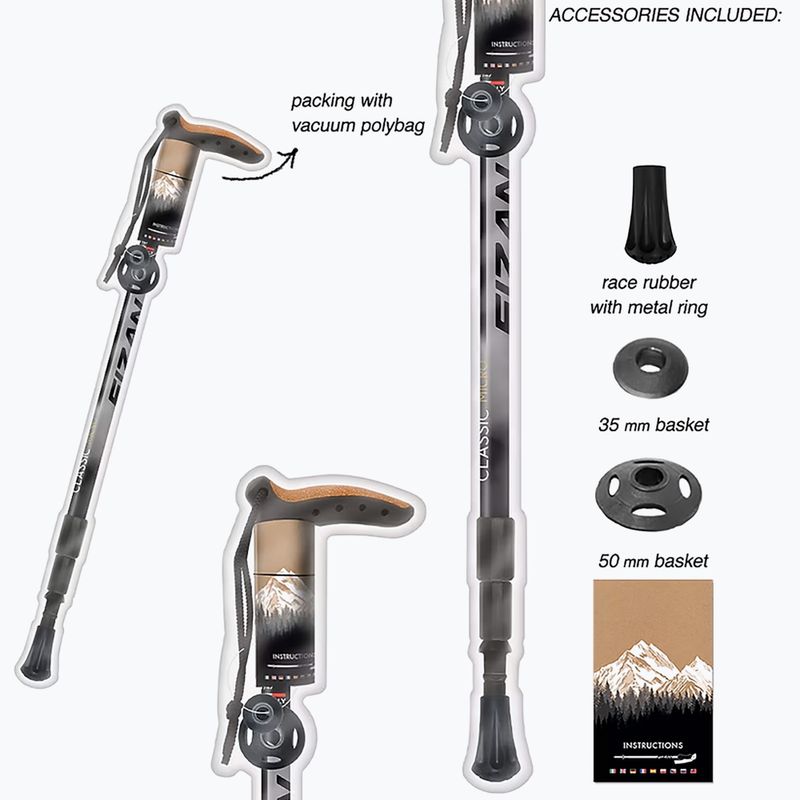 Bastone da nordic walking Fizan Classic Micro grigio 3