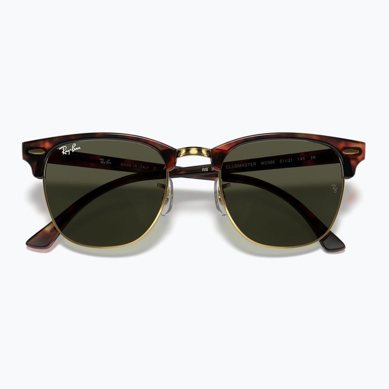 Occhiali da sole Ray-Ban Clubmaster Classic tortoiseshell/gold/green g-15 3