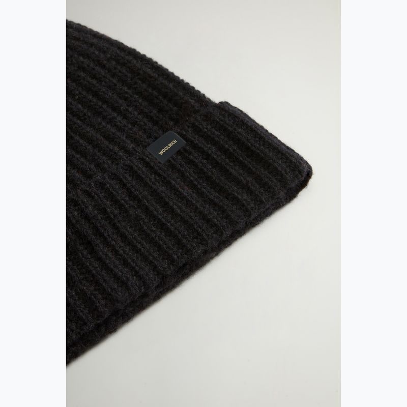 Berretto invernale da uomo Woolrich Knitted Ribbed Beanie black 4