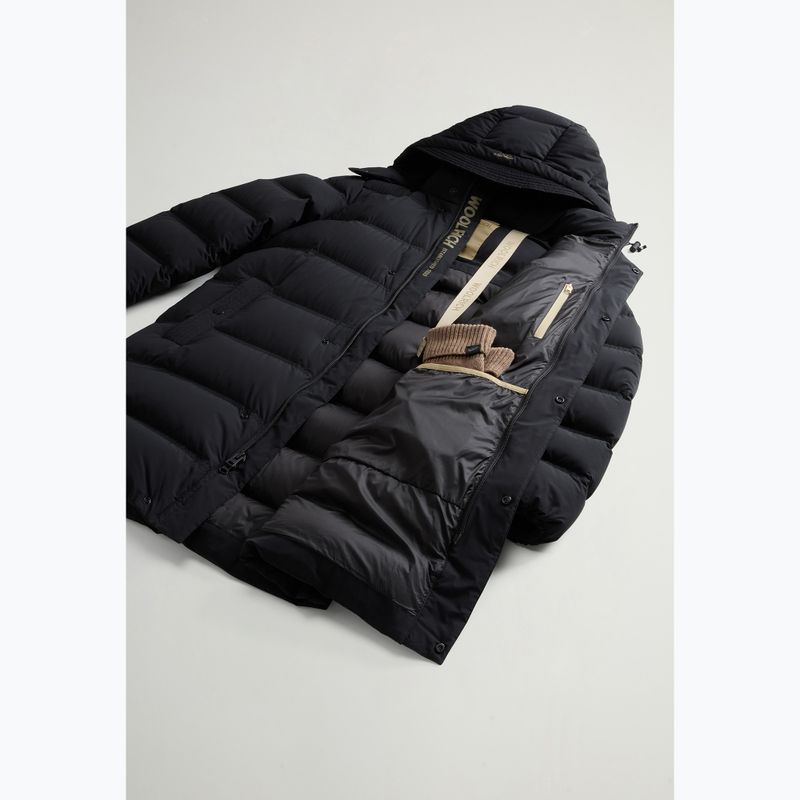 Giacca da uomo Woolrich Matt Stretch Long Puffer nera 16