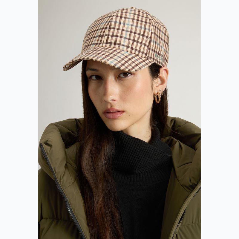 Berretto da baseball da donna Woolrich Check Baseball Cap beige check 4