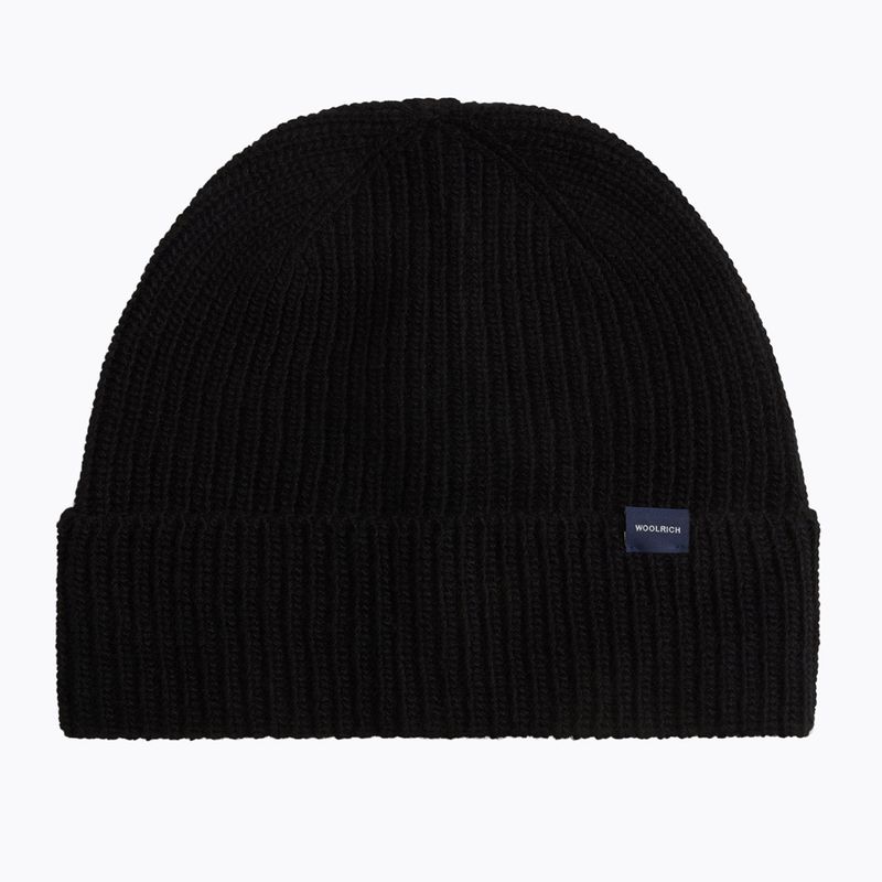Berretto invernale da uomo Woolrich Knitted Ribbed Beanie black