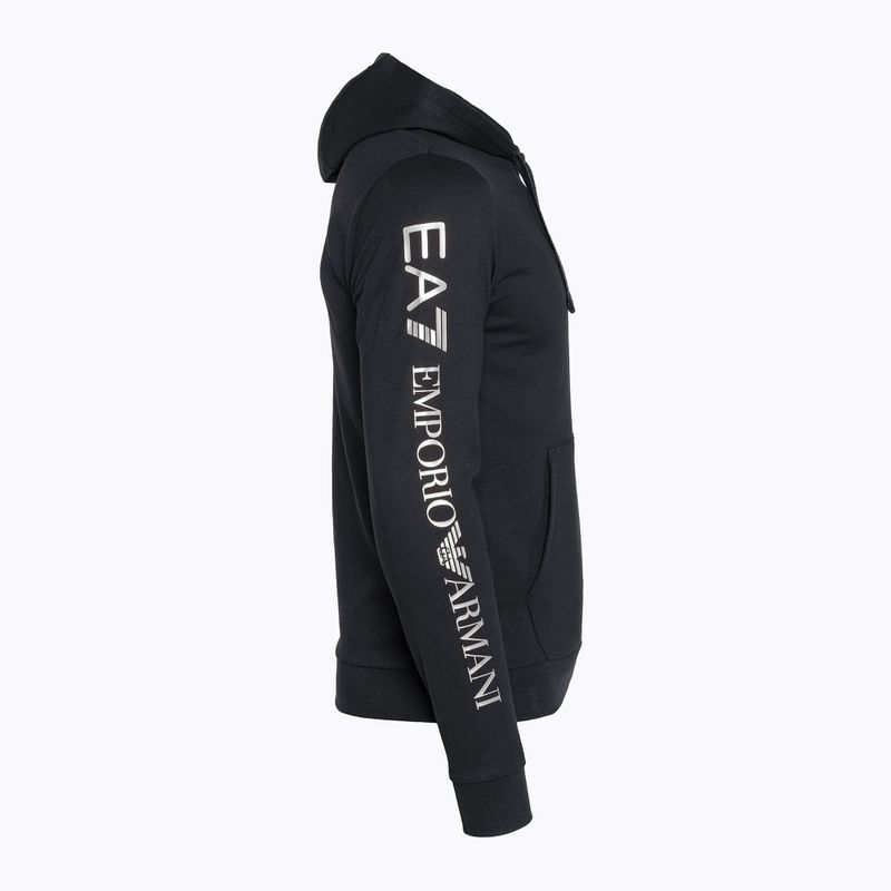 Felpa uomo EA7 Emporio Armani Train Logo Series Hoodie Extended Logo Coft blu notte/bianco con logo 8