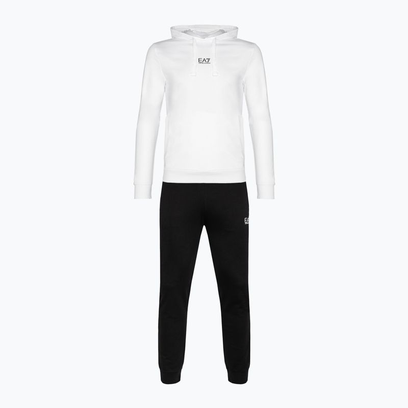 Tuta da uomo EA7 Emporio Armani Train Core ID Hoodie Coft bianco/nero