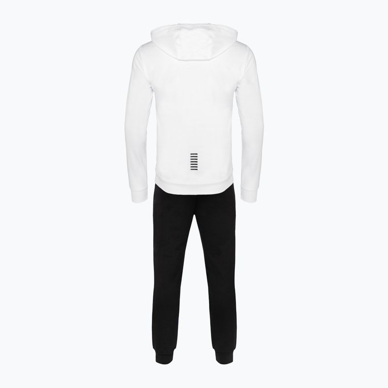 Tuta da uomo EA7 Emporio Armani Train Core ID Hoodie Coft bianco/nero 2