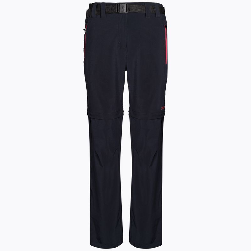 Pantaloni da trekking CMP Zip Off donna nero/rosa 3T51446/05UG