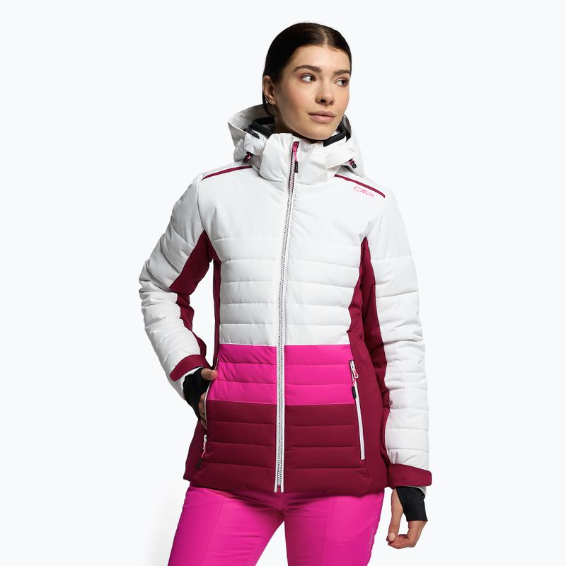 Giacca da sci CMP donna rosa e bianca 31W0226/A001