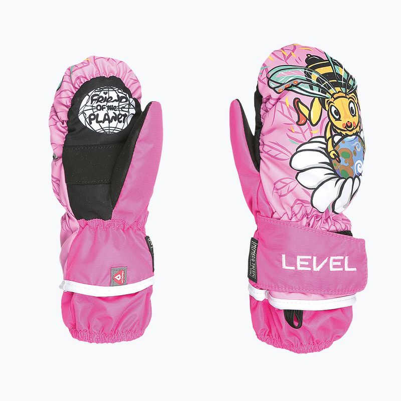 Guanti da sci per bambini Level Animal rosa 6