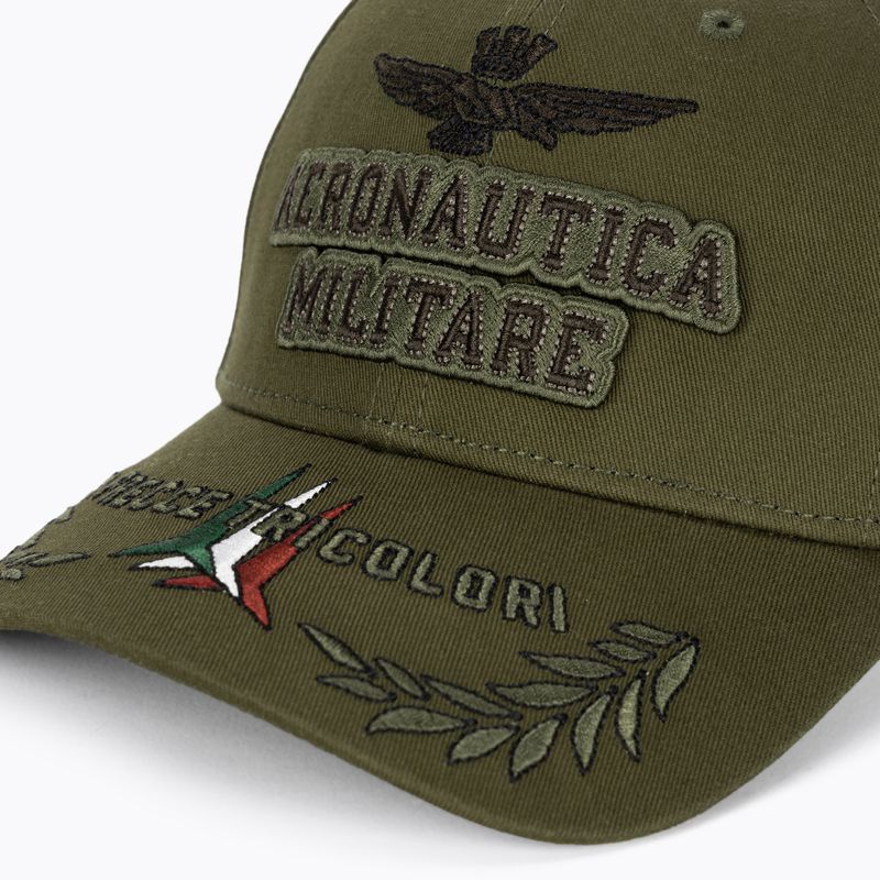 Cappello da baseball da uomo Aeronautica Militare con ricamo in rilievo verde militare 3