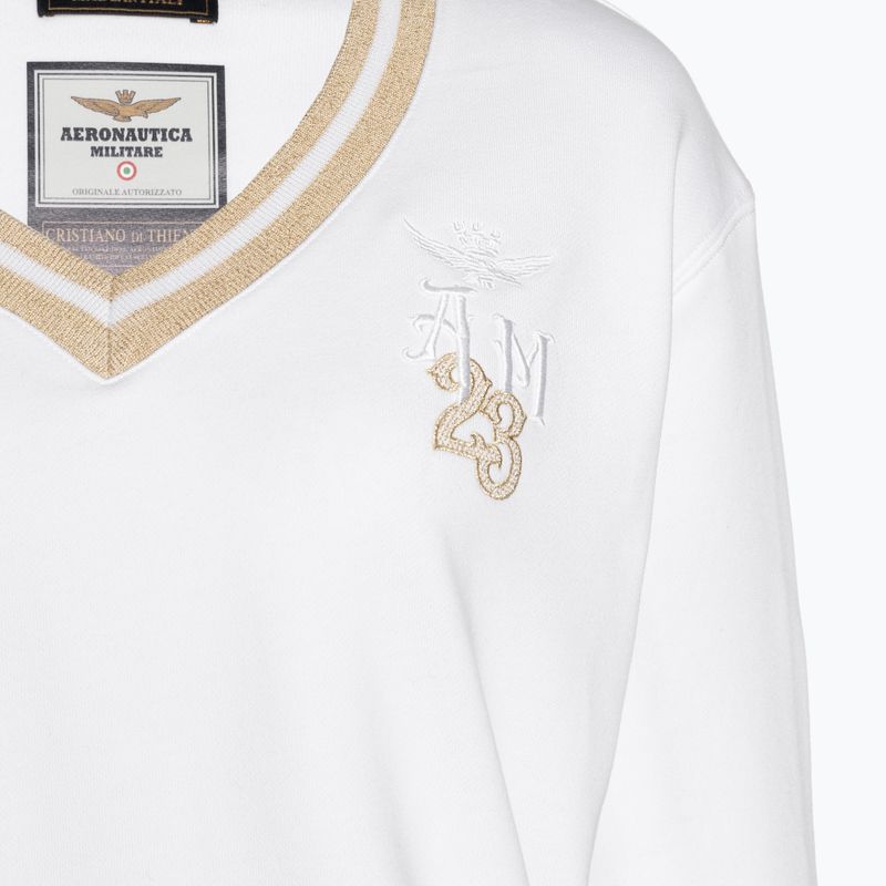 Aeronautica Militare Lady Felpa con scollo a V bianco ottico 3