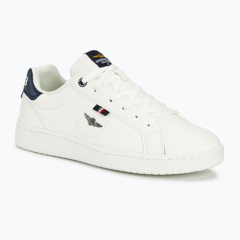 Uomo Aeronautica Militare Eco Pelle Con Aquila scarpe bianco sporco