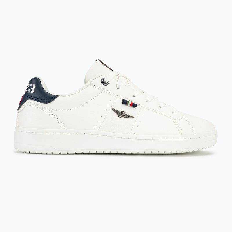 Uomo Aeronautica Militare Eco Pelle Con Aquila scarpe bianco sporco 2