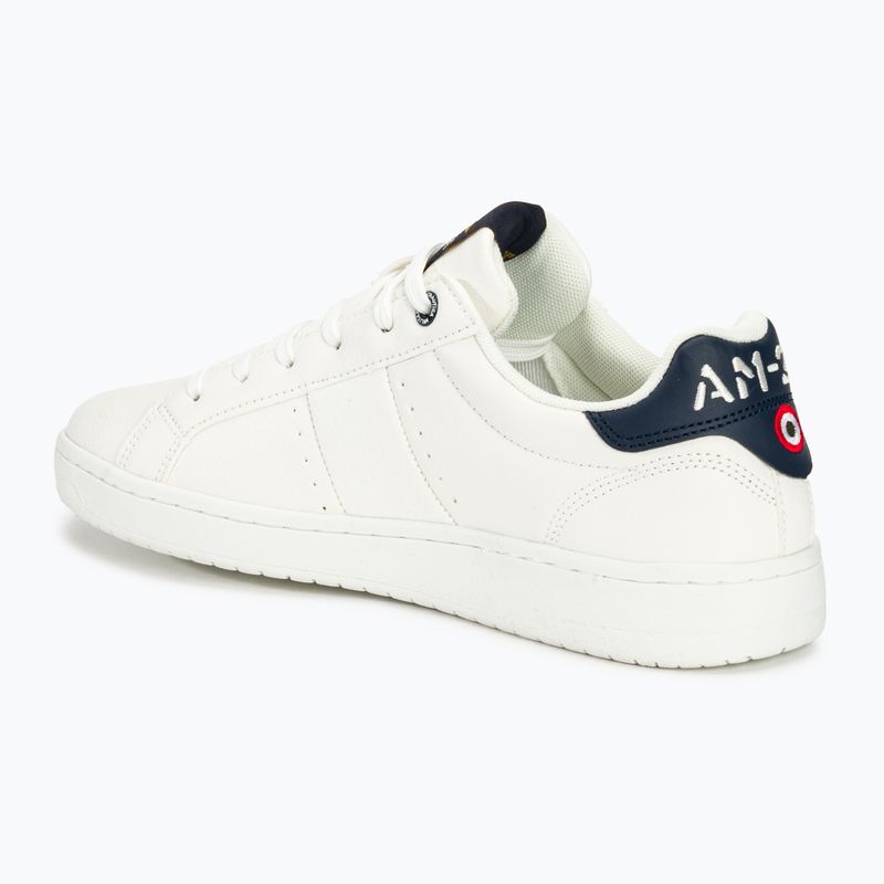 Uomo Aeronautica Militare Eco Pelle Con Aquila scarpe bianco sporco 3