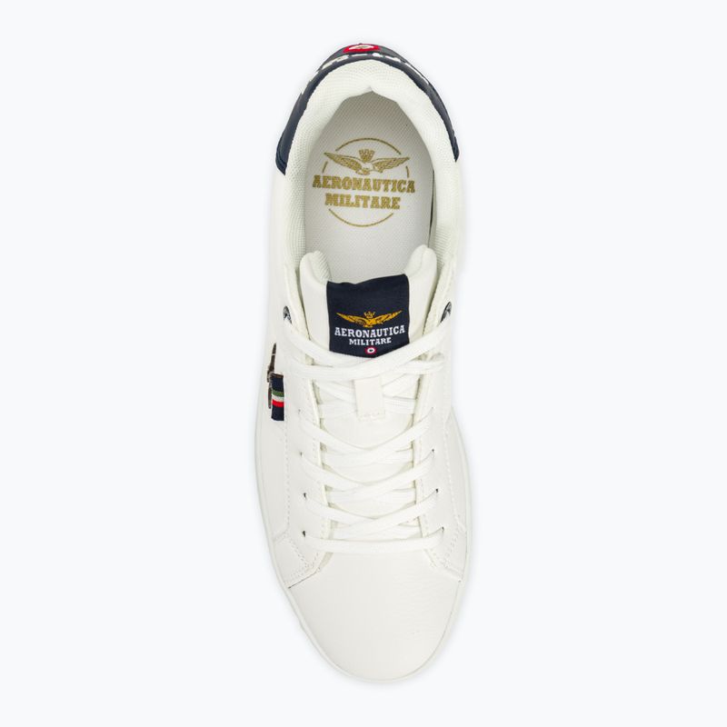 Uomo Aeronautica Militare Eco Pelle Con Aquila scarpe bianco sporco 5