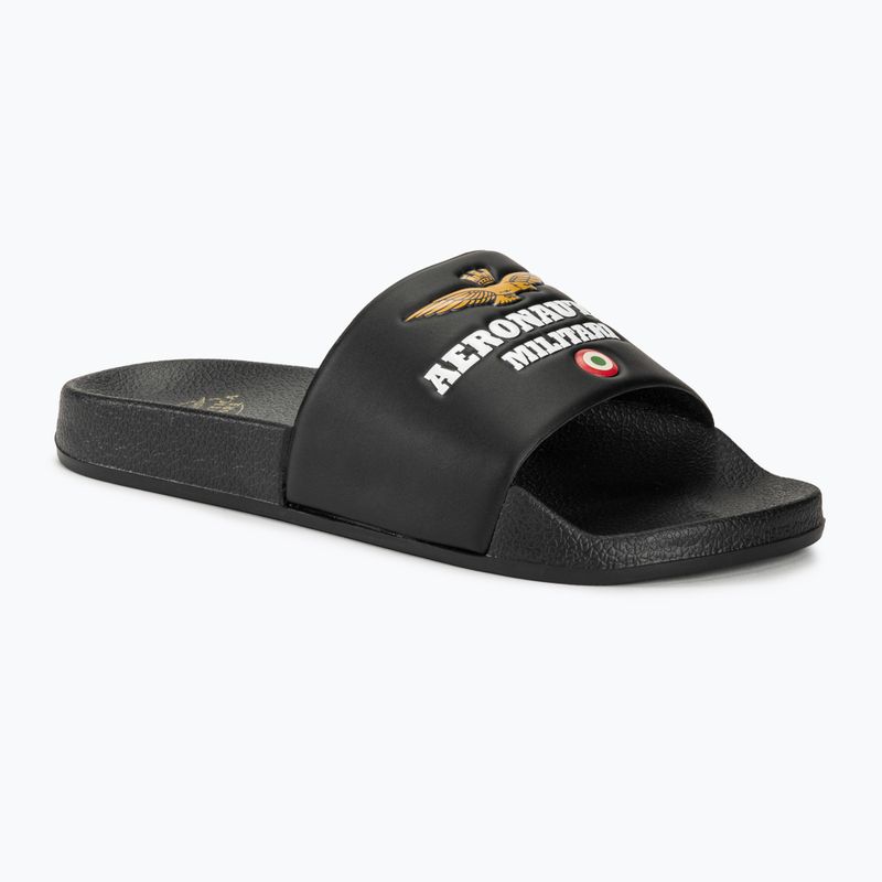 Aeronautica Militare Beach jet nero infradito da uomo