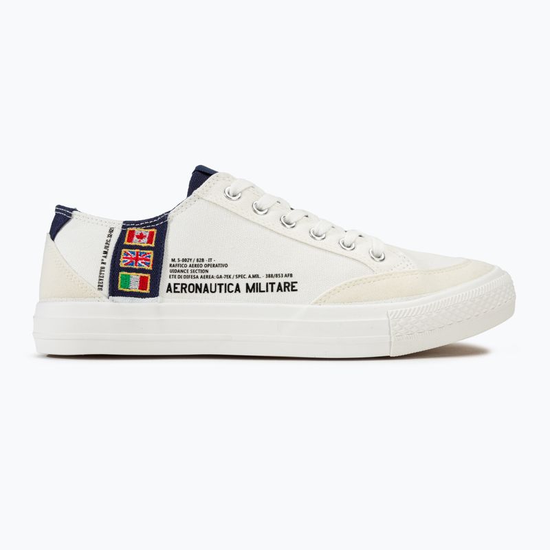 Aeronautica Militare Uomo Cotone con patch scarpe bianco sporco 2
