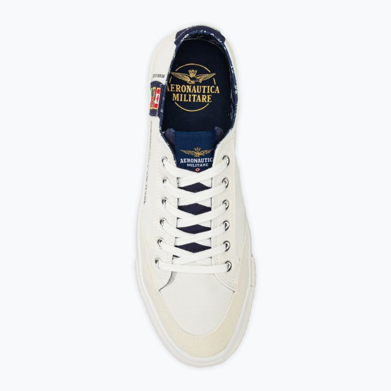 Aeronautica Militare Uomo Cotone con patch scarpe bianco sporco 5
