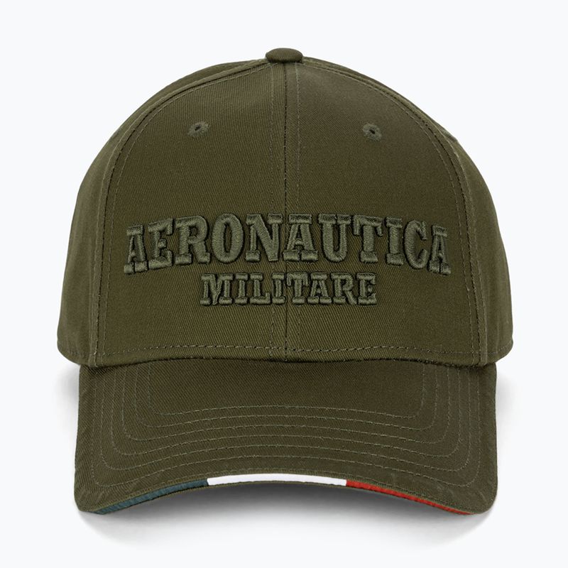 Cappello da baseball verde militare da uomo Aeronautica Militare Basic con aquila in metallo 2