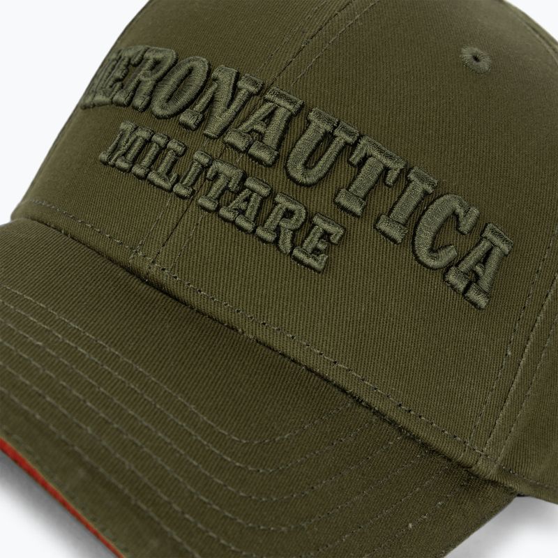 Cappello da baseball verde militare da uomo Aeronautica Militare Basic con aquila in metallo 3
