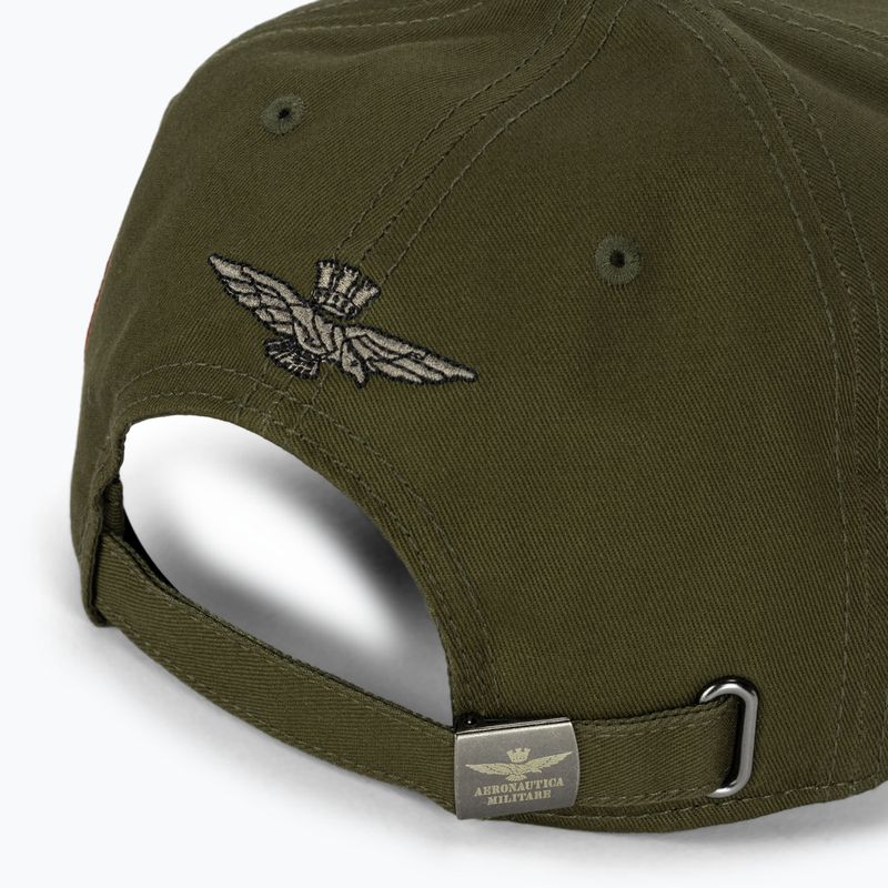 Cappello da baseball verde militare da uomo Aeronautica Militare Basic con aquila in metallo 5