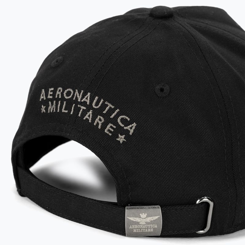 Cappello da baseball da uomo Aeronautica Militare Basic Con Aquila in metallo jet nero 4