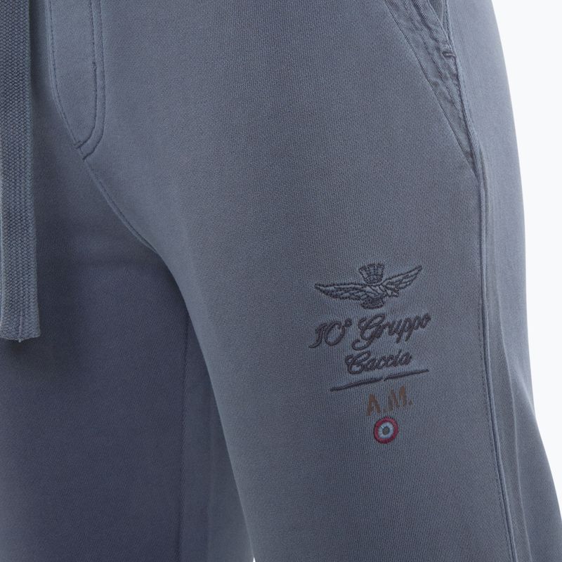 Pantaloni da uomo Aeronautica Militare Flying Team blu scuro lavati 3