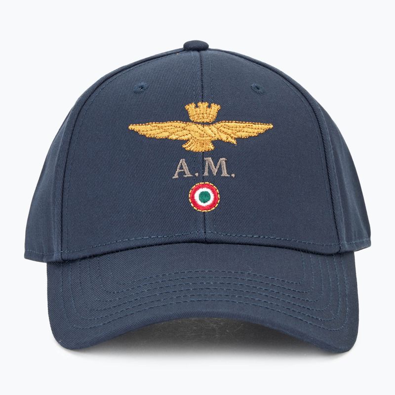 Cappello da baseball da uomo Aeronautica Militare in cotone con logo blu navy 2