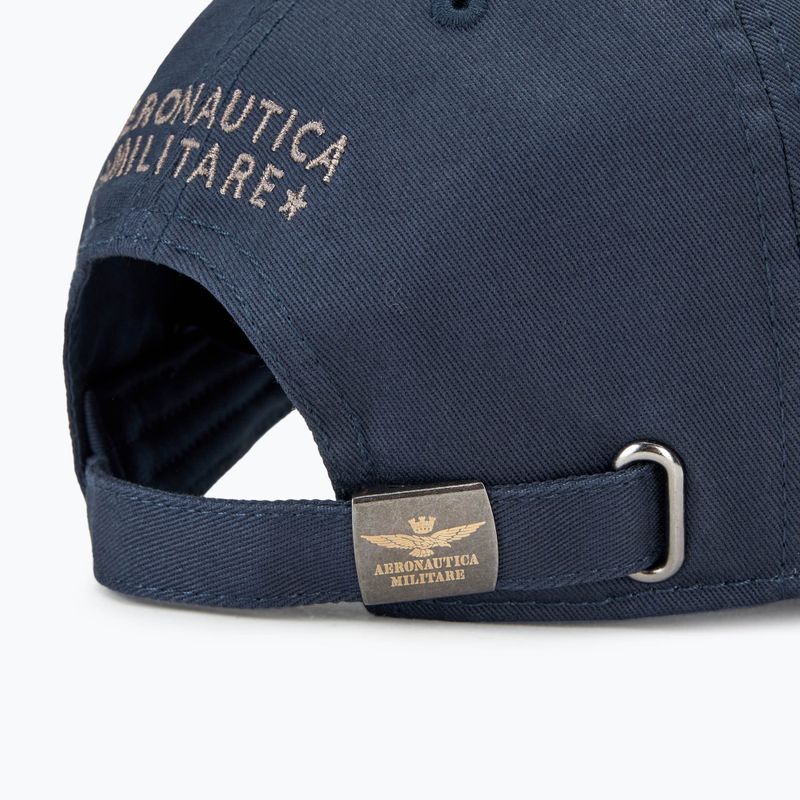 Cappello da baseball da uomo Aeronautica Militare in cotone con logo blu navy 4
